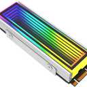 M.2 2280 ARGB Hard Drive Heatsink Cooling M2.2280 SSD Cooler 5V 3Pin Addressable RGB Sync Multi Mainboard Efficient Heat Dissipation SSD Radiator with Thermal Pad(White)