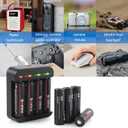 Rechargeable Lithium aa Batteries with Charger - Long Lasting 1.5v Rechargeable aa Batteries 3300mWh 8-Pack with 4 Bay Type C 2H Fast Charger