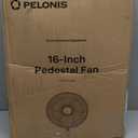 PELONIS 16 inch Pedestal Fan for Bedroom , Oscillating Fan, 3-Speeds, 90 Oscillation, Adjustable Height, Floor Fan, Standing Fan for Living Room, Kitchen, and Home office, Black