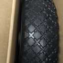 MaxxHaul 51067 12" Flat Free Solid Polyurethane All-Purpose Replacement Tire Black Wheel in 1" Bore Size With Two Bushing Adapters 1" to 5/8" With Center Hub