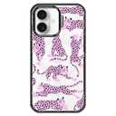 MOSNOVO Magnetic Case for iPhone 16 Plus, 10ft Military-Grade Protection, Compatible with Magsafe, Shockproof Phone Case for iPhone 16 Plus - Pink Leopard - Clear Black