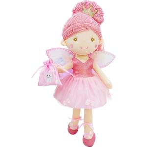 June Garden 17" Tooth Fairy Doll Anastasia - Plush Stuffed Soft Doll Girl Gift - Pink Outfit and Wings