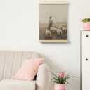 FGFK Christian Jesus Shepherd Wall Art Poster Hanger Frame, Christian Room Decor, Jesus and Lamb Religious Canvas Prints Framed Wall Decor for Home Bedroom Living Room Church, 12x16 Inch