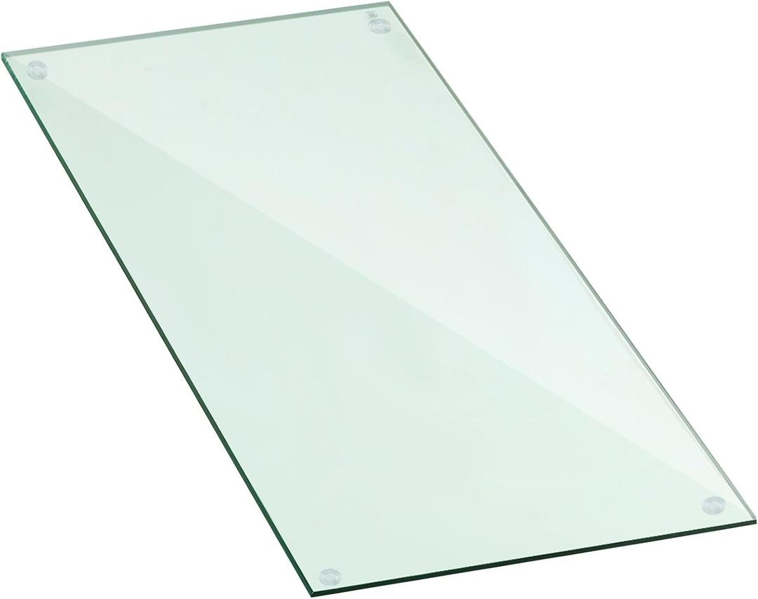 16" x 24" Rectangle Clear Tempered Glass Table Top 3/8" Thick Eased Corners Clear Tempered Top Patio Table Replacement with 10 Anti Slip Pads for Kitchen Coffee Dining Table