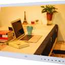 15 Inch Digital Picture Frame, Large Frameo Digital Photo Frame with Remote Control Support Video and Music, Slideshow Clock Calendar Wall Mountable MP3/4 Movie Player (White)