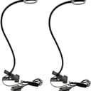2-Pack 3W USB Clamp Desk Lamp - 3 Color Temperatures (3000K-4500K-6000K), 10-Level Dimmable, 48cm 360 Gooseneck with C-Clip for Sewing Machine, Office, Bedroom