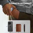 Zitahli Card Holder Wallet for Men, RFID Blocking Slim Wallet with ID window,Pop Up Metal credit card holder, Bifold Minimalist Wallet idea gifts for men (03-Brown)