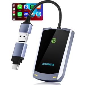 Wireless CarPlay Adapter 2024 Upgrade for iPhone - Plug & Play Wireless Carplay Dongle for Apple,Converts Factory Wired CarPlay to Wireless,Stable Fast Connection, Fits Cars from 2015 & iPhone iOS 10+