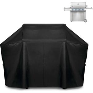 Grill Cover 61665 for Napoleon Prestige PRO 665 Grill, 600D Heavy Duty PU Material Wateproof UV Protected Cover, Velcro Closure, Adjustable Buckled Straps (78" x 28" x 51")