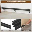 Bar Foot Rail Kit 8ft - Stainless Steel Complete Wall Mounted Bar Foot Rest - Matte Black Foot Rail System with Tubing, Wall Brackets, End Caps & Internal Connector
