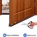 U-Shape Under Door Seal - 39.37" x 1.97" x 1.18" - PVC Slide-On Door Bottom Seal with Bottom Cotton and Buckle for 1.38"-2.17" Door Thickness (2 Pack, Brown)