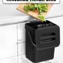 Countertop Compost Bin - 1.3 Gallons Hanging Small Trash Can with Lid for Kitchen Bathroom, Under Sink Kitchen Trash Can, Indoor Counter Compost Bucket with Lid, 5L(Black)