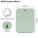 YEAKE Table Desk Vanity Makeup Mirror,8-Inch Portable Folding Mirror with Metal Stand 90Adjustable Rotation Tavel Make Up Mirror Hanging Bathroom for Shower Shaving(Green)