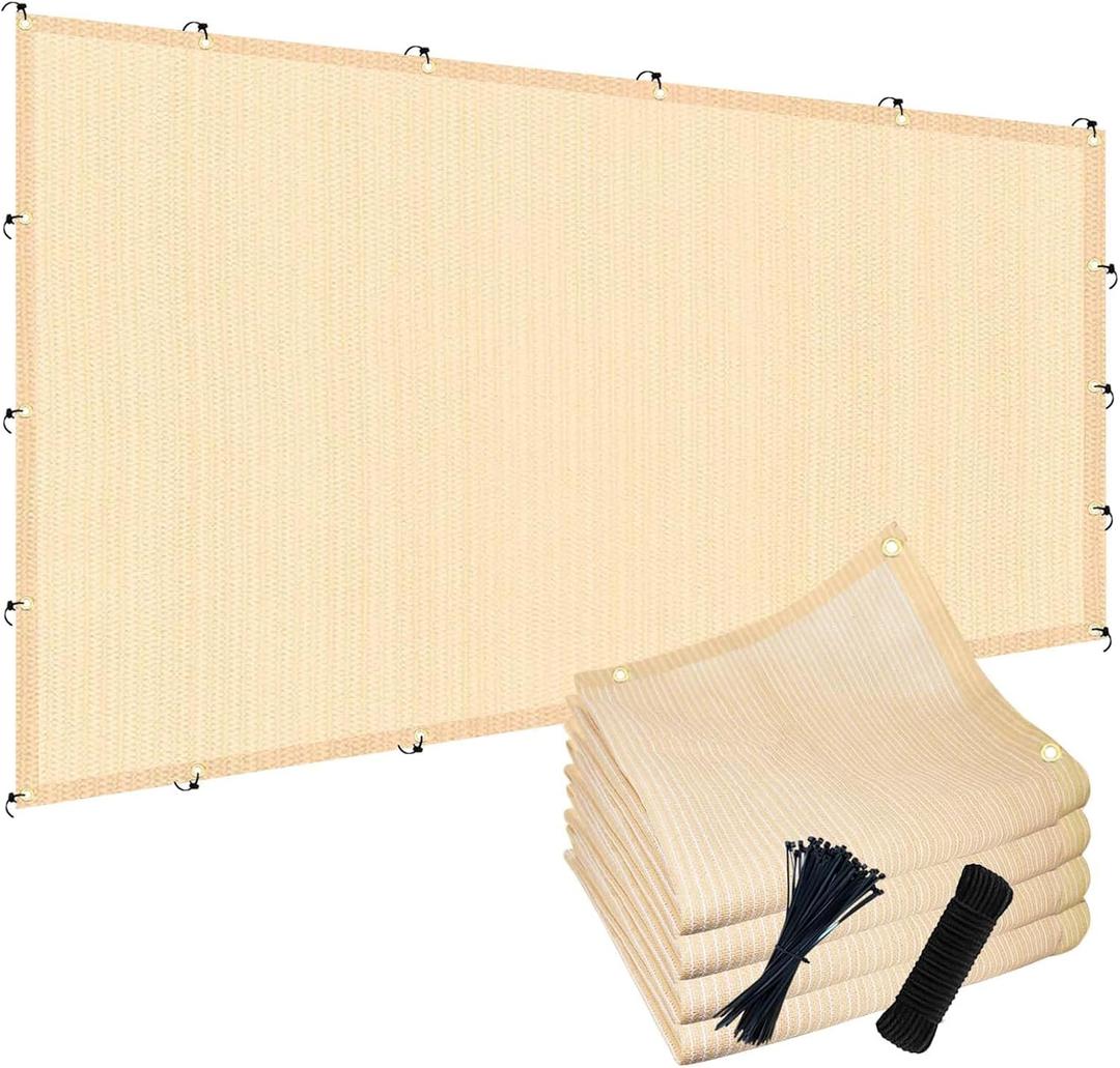 POYEE 90% Sun Shade Cloth, 8x20ft Pergola Shade Cover with Grommets
Outdoor Sun Shade Screen Fabric for Patio, Garden, Backyard, Deck, Porch, Beige
