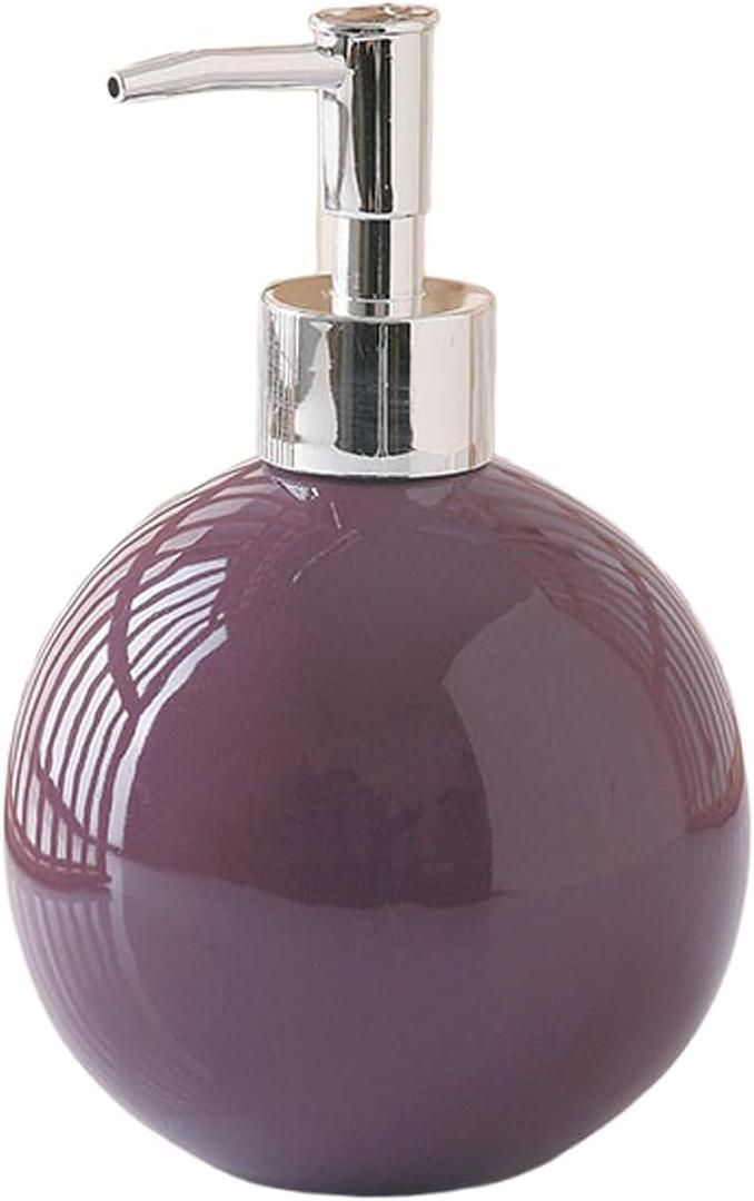 18 Oz Ceramic Soap Dispenser with Rust Proof Pump,Ball Shaped Decorative Modern Minimalist Refillable Hand Lotion Pump Bottle,Hand Soap Dish Soap Dispenser for Kitchen Bathroom (Color 10)