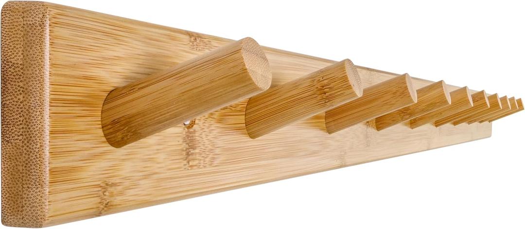 WEBI Coat Rack Wall Mounted,10 Hooks,38" Long Coat Hanger Wall Mount,Peg Rail Hat Hooks for Hanging Caps,Jacket,Clothes,Coats,Natural