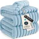 Bedsure GentleSoft Blue Fleece Blanket for Couch - Cozy Soft Blankets for Women, Cute Small Throws for Girls, Light Blue, 108x90 Inches, King