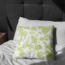 Green and White Floral Throw Pillow Covers, 2 Sets 18X18 Inch Decorative Throw Pillow Cases, Soft Cushion Case for Room Home Decoration