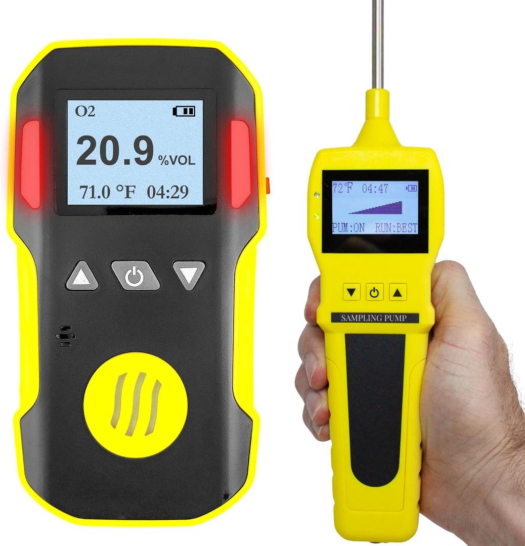 FORENSICS DETECTORS FD - OXYGEN O2 Detector Analyzer + PUMP with Probe by FORENSICS - USA NIST Calibrated - USB Recharge - Sound, Light and Vibration Alarms - 0-30% O2 -