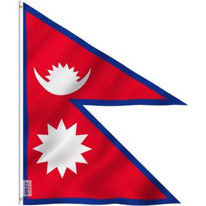 Anley Fly Breeze 2x3 Foot Nepal Flag - Vivid Color and Fade Proof - Canvas Header and Double Stitched - Nepalese Flags Polyester with Brass Grommets 2 X 3 Ft