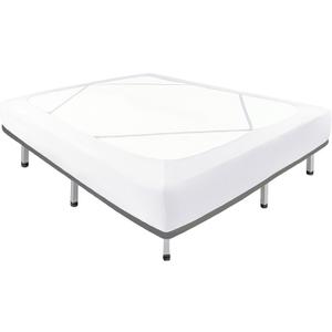 Biscaynebay Decorative Box Spring Cover Twin & Twin XL Size, White Luxurious Jersey Knitting Stretchy Wrap Around 4 Sides Bedskirt for Home/Hotels, Easy Fit Wrinkle Free Machine Washable