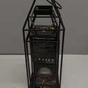 Lanterns Decorative Outdoor 2PCS Living Room Decor Lantern Black Metal Lantern Front Porch Decor Lanterns Decor Indoor with LED Candle Lanterns Decor No Glass for Indoor Outdoor (Small&Large, 2Pcs)