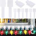 80 Pcs Adhesive Christmas String Lights Strap Holders, Outdoor Hanging Christmas Lights Cable Ties, Hook and Loop Cable Clip Cord Organizer for LED String Light, Cables Management, Porch Patio Decor