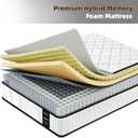 Twin Mattress 10 Inch Medium Firm Hybrid Mattress Twin Size Memory Foam Pocket Steel Springs Matress in a Box for All Sleep Positions Motion Isolation Ensure Comfortable Sleep (White, Twin 10 INCH)