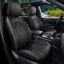 GIANT PANDA Customized Full Set Car Seat Covers Fit for Toyota Highlander 2020 2021 2022 2023 2024 2025 XLE/XSE/Limited/Platinum/Hybrid 2nd Row Captain Chair, 7 Seats, Three Rows, Faux Leather (Black)