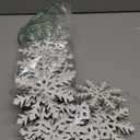 OuMuaMua 18 Sets Winter Christmas Centerpiece Table Decorations - 36pcs Wooden Snowflakes Decor 3D Silver White Snowflake Tabletop Decor for Xmas Holiday Tiered Tray Winter Farmhouse Home Decor