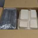 bloomoon 4 Compartment Paper Bowls with Lids, Food-Tray-Style 4 Compartment Catering Bowl with Lid, Disposable Lunch Tray for Catering Services at Party, Restaurant - 50 Bowls 50 Lids