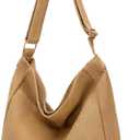 Small Tote Bags for Women Canvas Tote Bag with Zipper Satchel Crossbody Bag Work Travel Shoulder Handbags with Pockets (T03-brown)