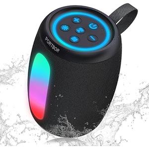 Bluetooth Speaker, 2026 Portable Wireless Speaker with Powerful Stereo Sound/LED Lights, 36H Playtime, TWS Surround Paring, IPX5 Waterproof, BT5.3, for Outdoor/Home/Travel/Camping, Electronics, Gift