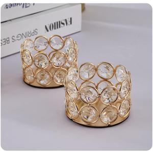 Crystal Tea Light Candle HoldersGold Candlestick Holders for Wedding Party Table Decoration Housewarming Gift2pcs