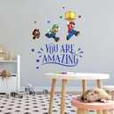 Children You are Amazing Motivational Quote Wall Decal Decoration Kids Game Cartoon Characters Animated Colorful Dcor Stars Lasts Years and Easily Removable - Size: 27 in(W) x 30 in(H)