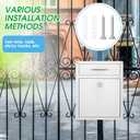 Yaocom Locking Mailbox with Key for Outdoor 10 x 7 x 3 Inches Small Wall Mount Mail Box with Lock Security Mail Drop Metal Collection Boxes Hanging Secure Postbox(Creamy White)
