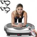 Natini Vibration Plate Exercise Machine - Whole Body Workout Vibration Platform Lymphatic Drainage Machine for Weight Loss Home Fitness with Resistance Bands Remote