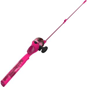 Zebco Youth 29-Inch Floating Spincast Reel and Fishing Rod Combo, Size 20 Reel, Pre-Spooled with 6-Pound Cajun Line (Pink)