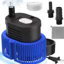 Pool Cover Pump above Ground - Submersible Water Sump Pump Swimming Water Removal Pumps, with Drainage Hose & 25 Feet Extra Long Power Cord, 850 GPH inGround, 3 Adapters (Blue)