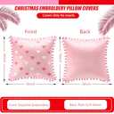 Oudain Valentines Day Throw Pillow Covers 18 x 18 Set of 2 Heart Love Couples Decorations Embroidery Cushion Covers Home Decor for Couch Girlfriend Sofa Bedroom(Pink)