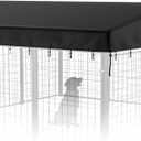 PawGiant 10x10ft Outdoor Dog Kennel Cover Replacement, 600D Waterproof UV-Resistant Oxford Cloth for Dog Kennel Enclosure with Windproof Drawstrings Outside, Large