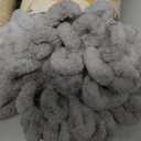 Franel Loop Yarn 100% Polyester Chenille Puffy Yarn, Craft Chunky Finger Knitting Loopy Yarn Soft and Light Material, Perfect for DIY Hand Woven Knitting Crafts Supplies (26 Pale Gray, 3-Pack)