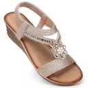 SHIBEVER Wedge Sandals for Women Dressy: Summer Low Platform Size 8 Casual Sandals Nude | Platforms & Wedges