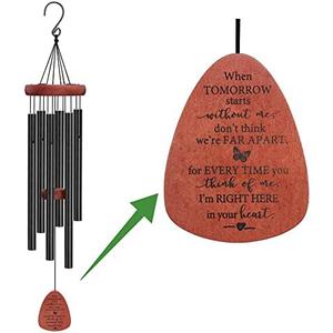 Memgift Memorial Wind Chimes for Outside – Sympathy Gift for Loss of Loved One, Outdoor Keepsake in Memory of Dad or Mom