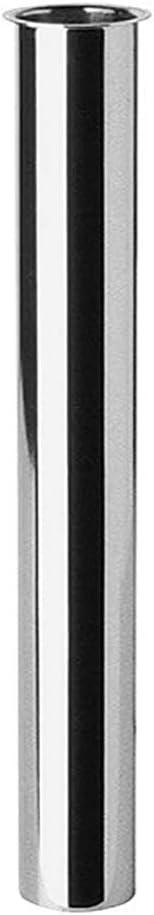 Flanged Sink Tailpiece 1-1/4" OD x 12", Brass Extension Tube for Trap, Inlet Waste Pipe Tubular Drain Connections, Chrome (Chrome)