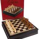 Kavi Inlaid Wood Chess Board Game with Weighted Wooden Pieces, Large 18 x 18 Inch Set