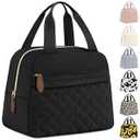 Insulated Lunch Bag for Women, Portable Lightweight Lunch Box for Adults, Reusable Small Lunch Tote Cooler Bags with Front Zipper Pocket for Work, Travel and Picnic (Cow)
