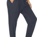 UEU Women's Cozy Yoga Joggers Pants Loose Workout Sweatpants Comfy Lounge Pants with Pockets (Large, Dark Gray)