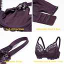 DELIMIRA Women's Plus Size Full Coverage Lace Underwire Unlined Bra Up to J (38G, Deep Plum)