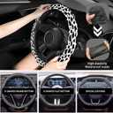 Elastic Car Steering Wheel Cover, Universal 15 inch Non-Slip Breathable Neoprene Steering Wheel Protector, Car Accessories for Women Men Fit Auto, Suvs, Truck Cow Print